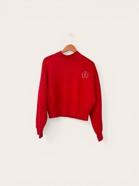 Wild Fable Bright Red Cropped Crewneck Sweatshirt